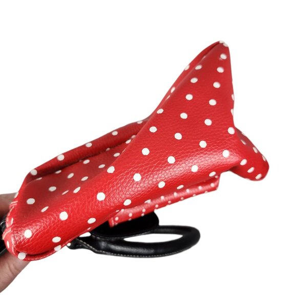 Disney Parks Minnie Mouse Red Polka Dot Handbag With Black Handles - Picture 8 of 9